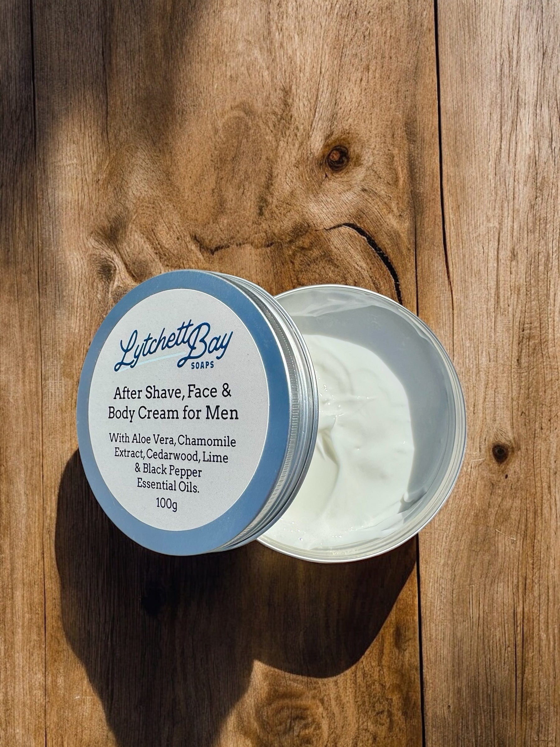 Aftershave, Face and Body Cream for Men - with Cedarwood, Lime & Black Pepper, Aloe Vera and Chamomile Extract