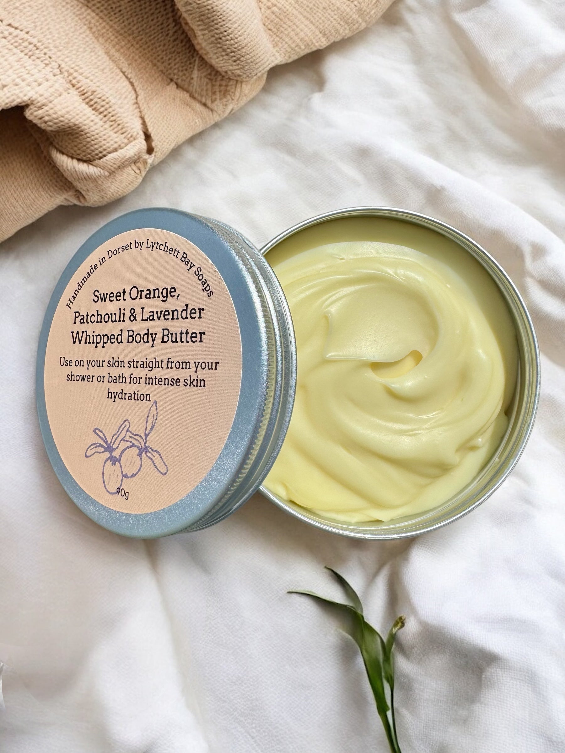 Sweet Orange Patchouli and Lavender Whipped Body Butter, natural and vegan, 90g