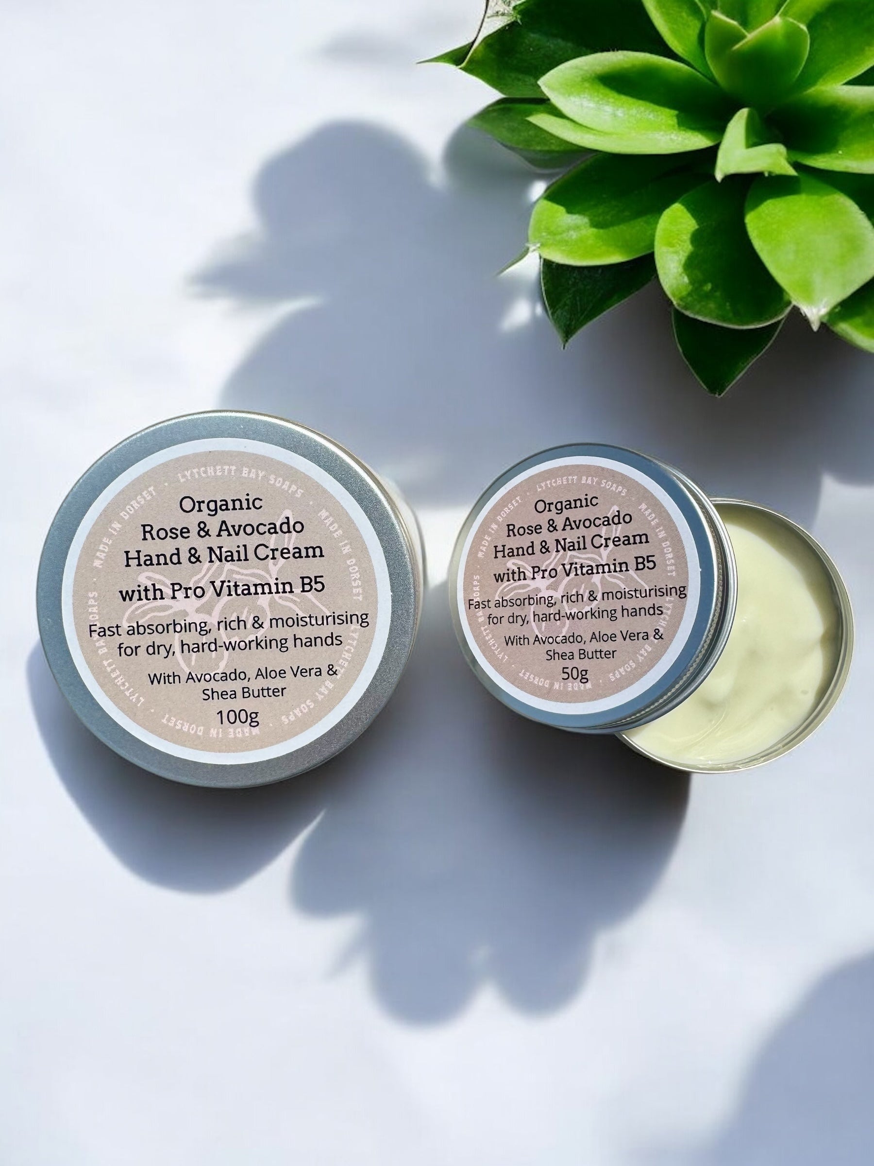 Rose and Avocado Organic Hand & Nail Cream with Pro Vitamin B5