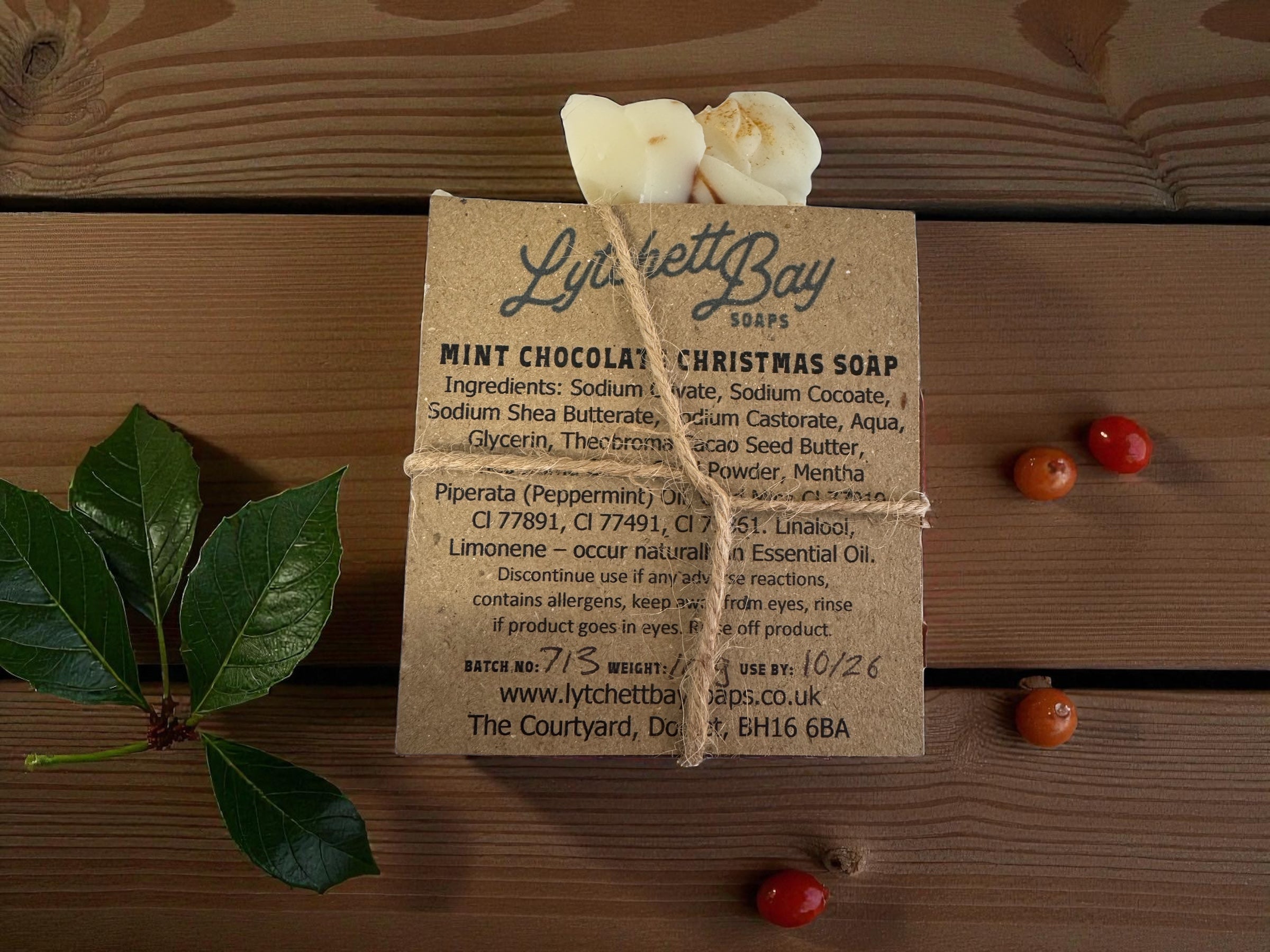 Mint Chocolate Christmas Soap Bar - weight approx. 100g