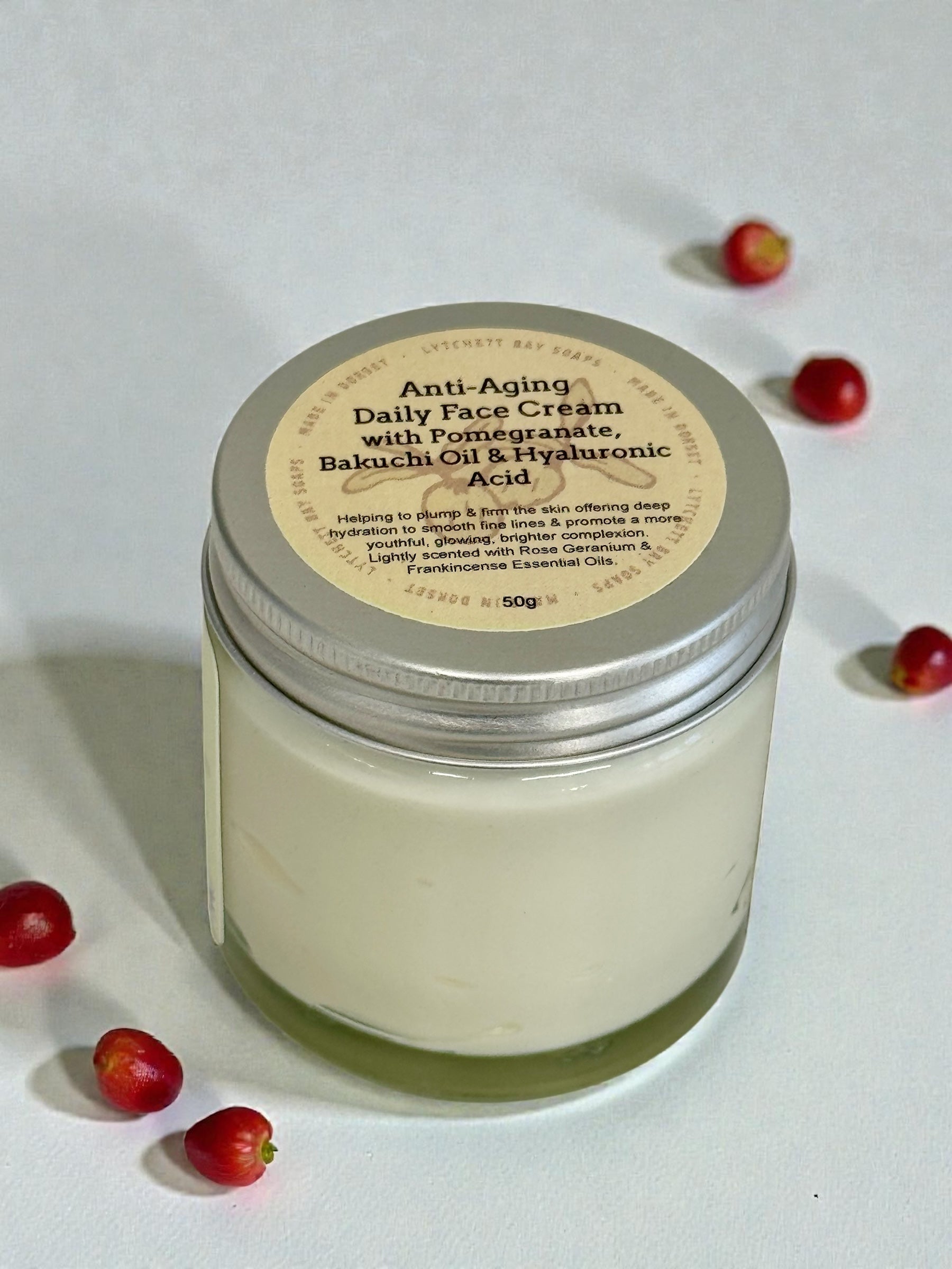 Anti-Aging Daily Face Cream with Pomegranate, Bakuchi Oil & Hyaluronic Acid