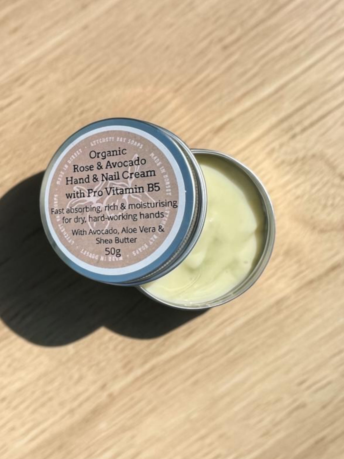 Rose and Avocado Organic Hand & Nail Cream with Pro Vitamin B5