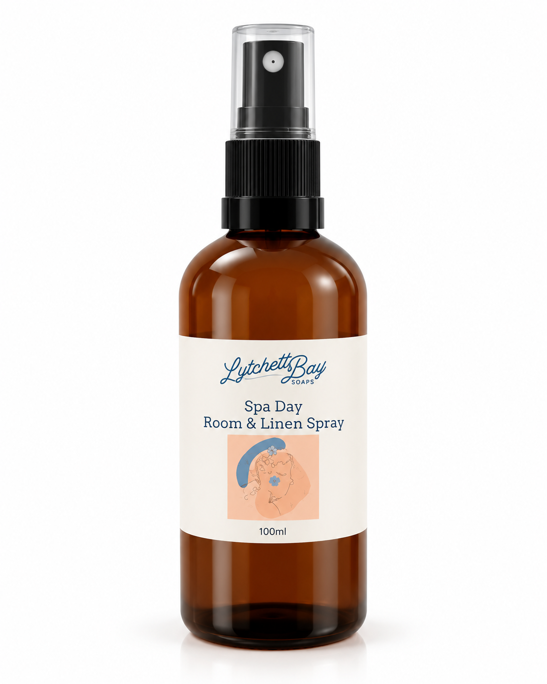 spa day room and linen spray bottle