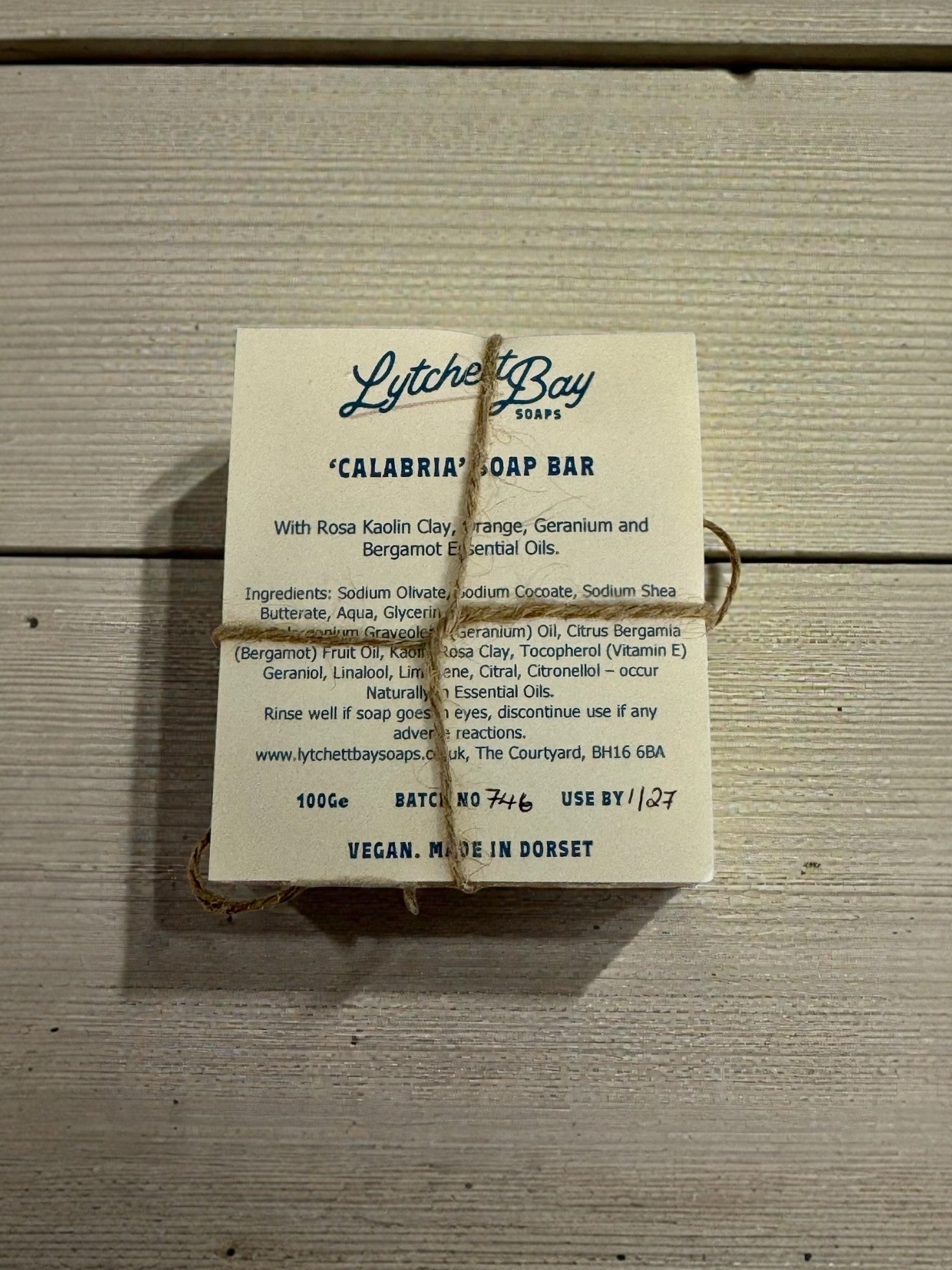 'Calabria' Soap Bar ~ with Bergamot, Sweet Orange & Geranium Essential Oils.