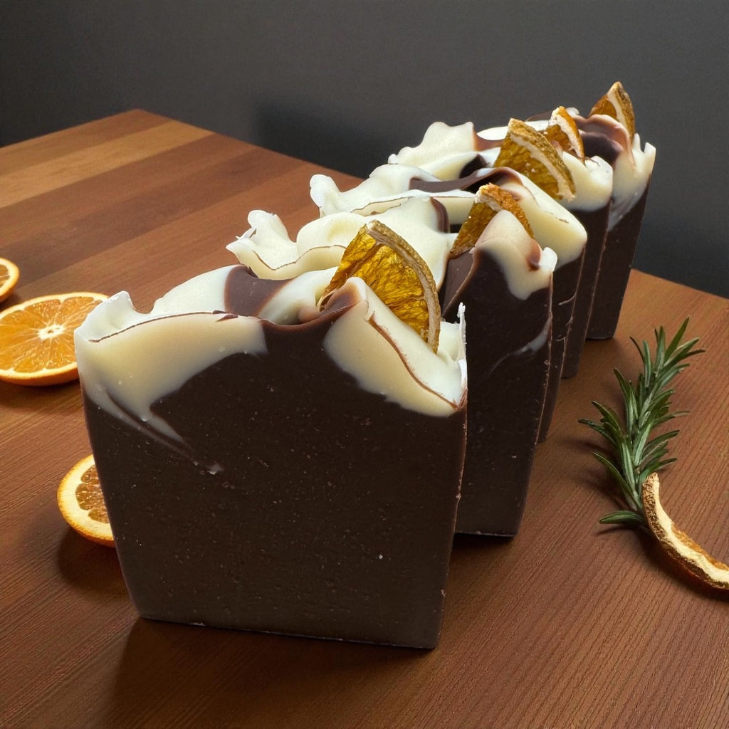 Chocolate Orange Christmas Soap Bar - approx weight 100g
