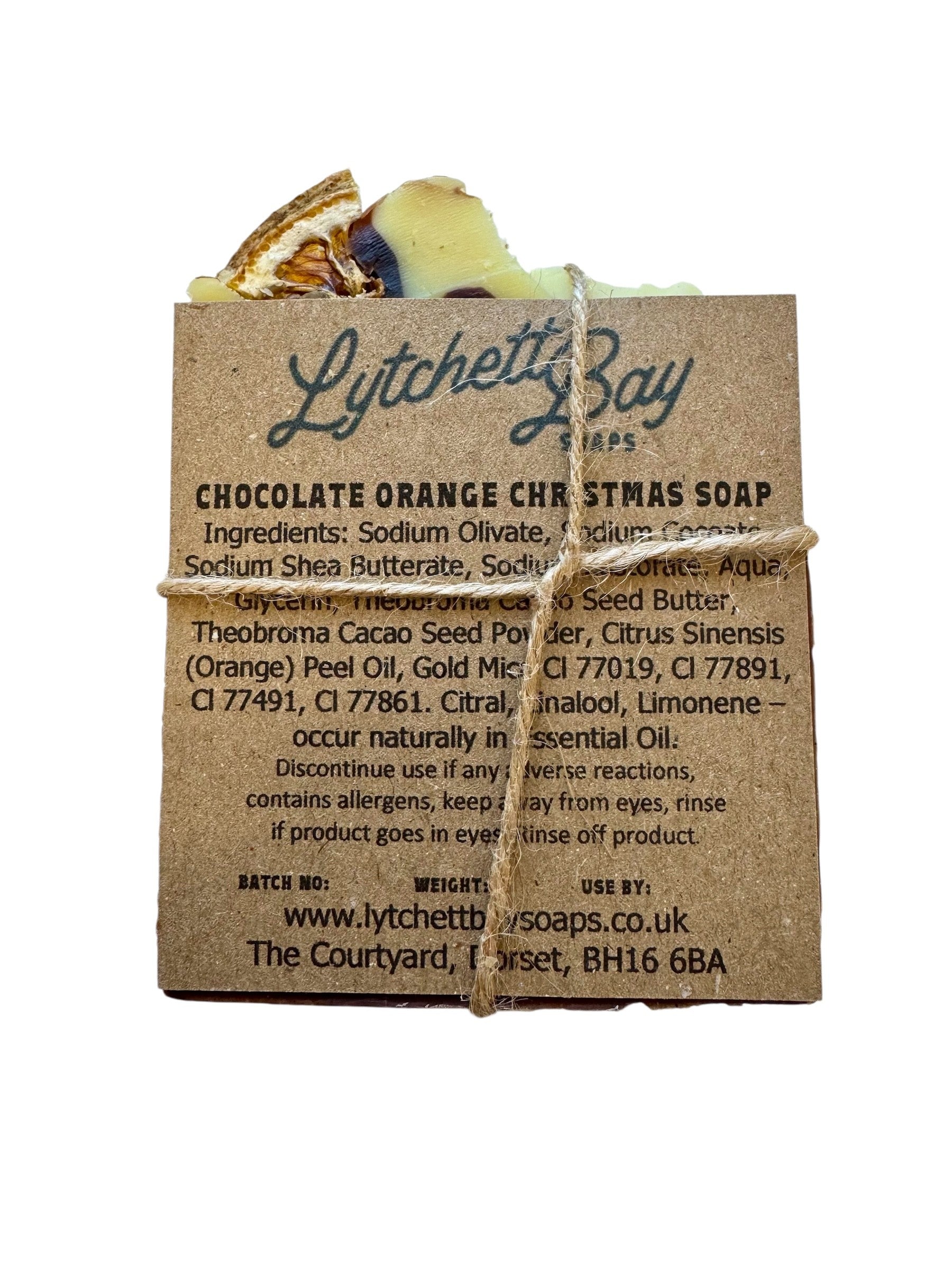 Chocolate Orange Christmas Soap Bar - approx weight 100g