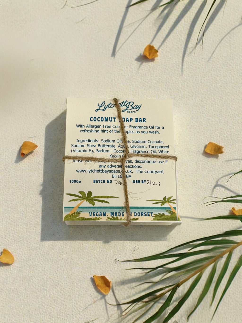 Coconut Soap Bar - with zero allergen coconut fragrance and Kaolin Clay 100g