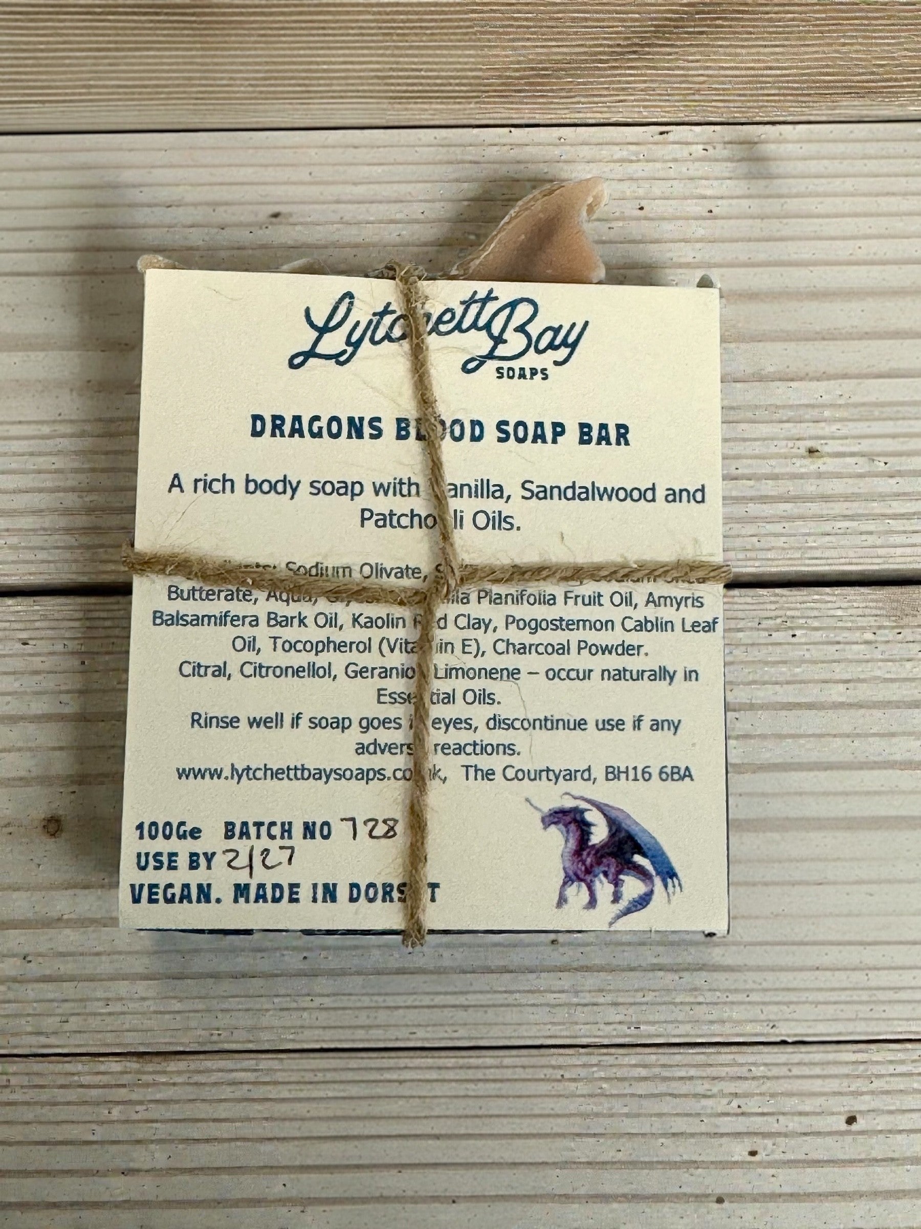 Dragons Blood Soap Bar - with Vanilla, Sandalwood & Patchouli