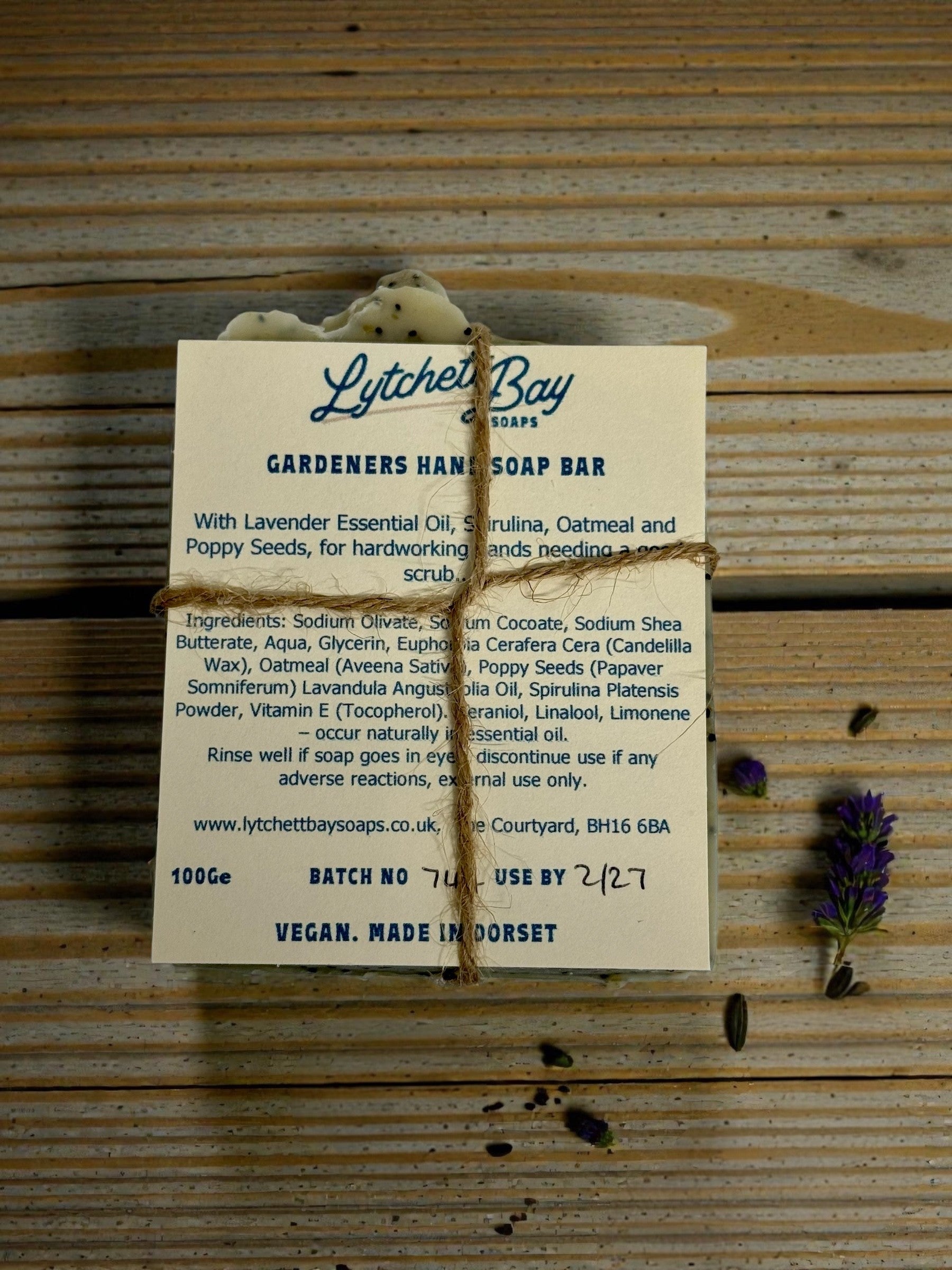 Gardener's Hand Soap - with Poppy Seeds & Oatmeal ~ 100g Bar