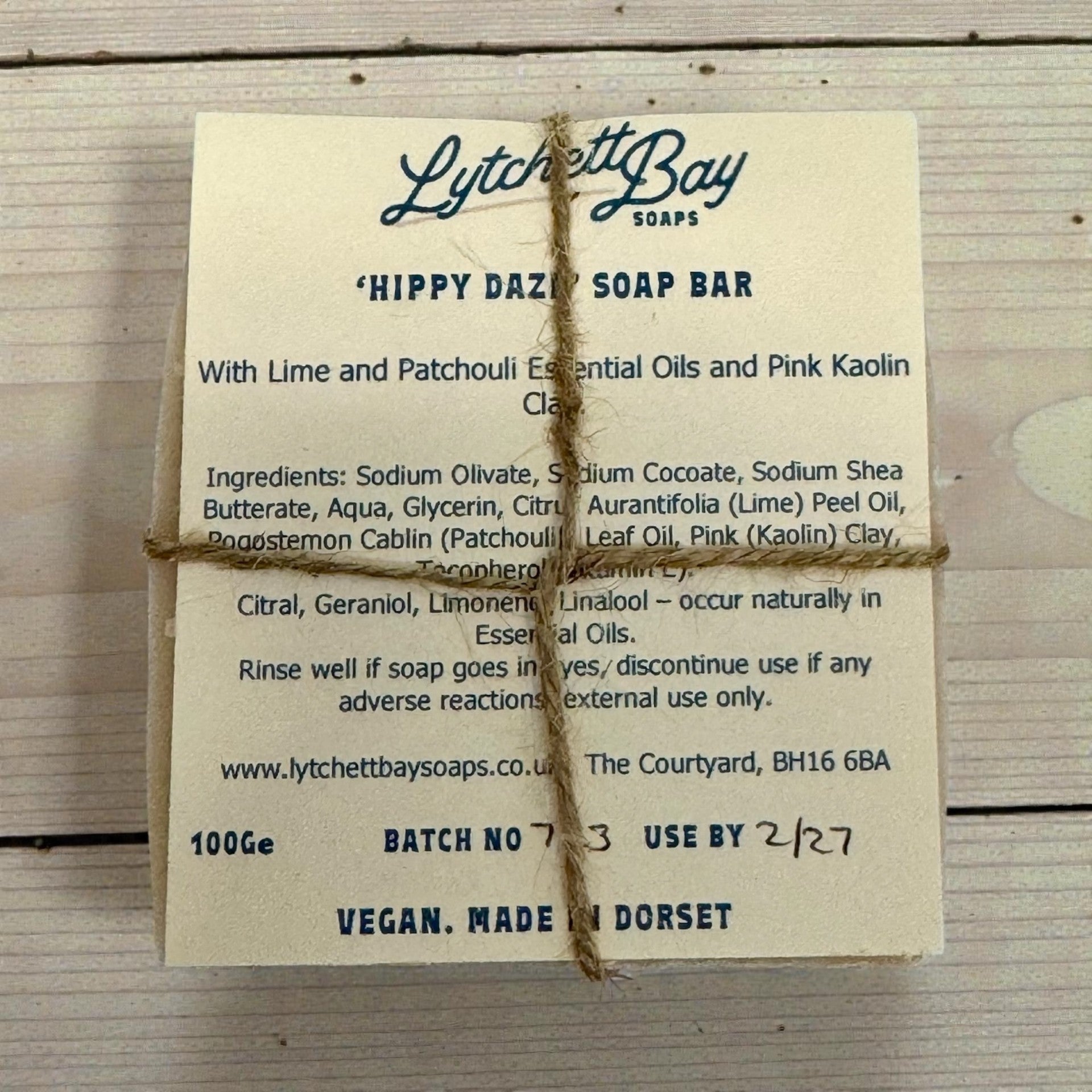 ‘Hippy Daze’ - Lime and Patchouli Soap Bar with Pink Clay