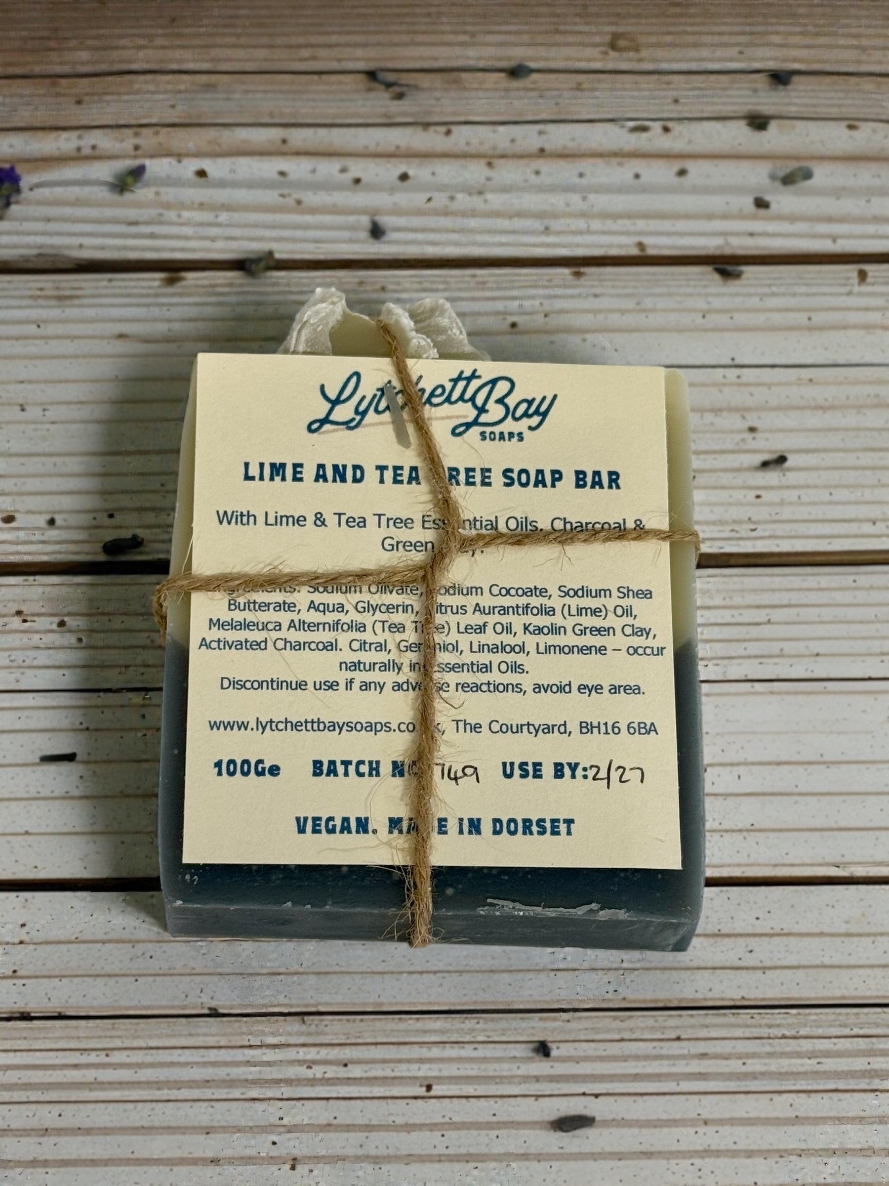 Lime & Tea Tree Soap Bar ~ with Green Clay & Activated Charcoal