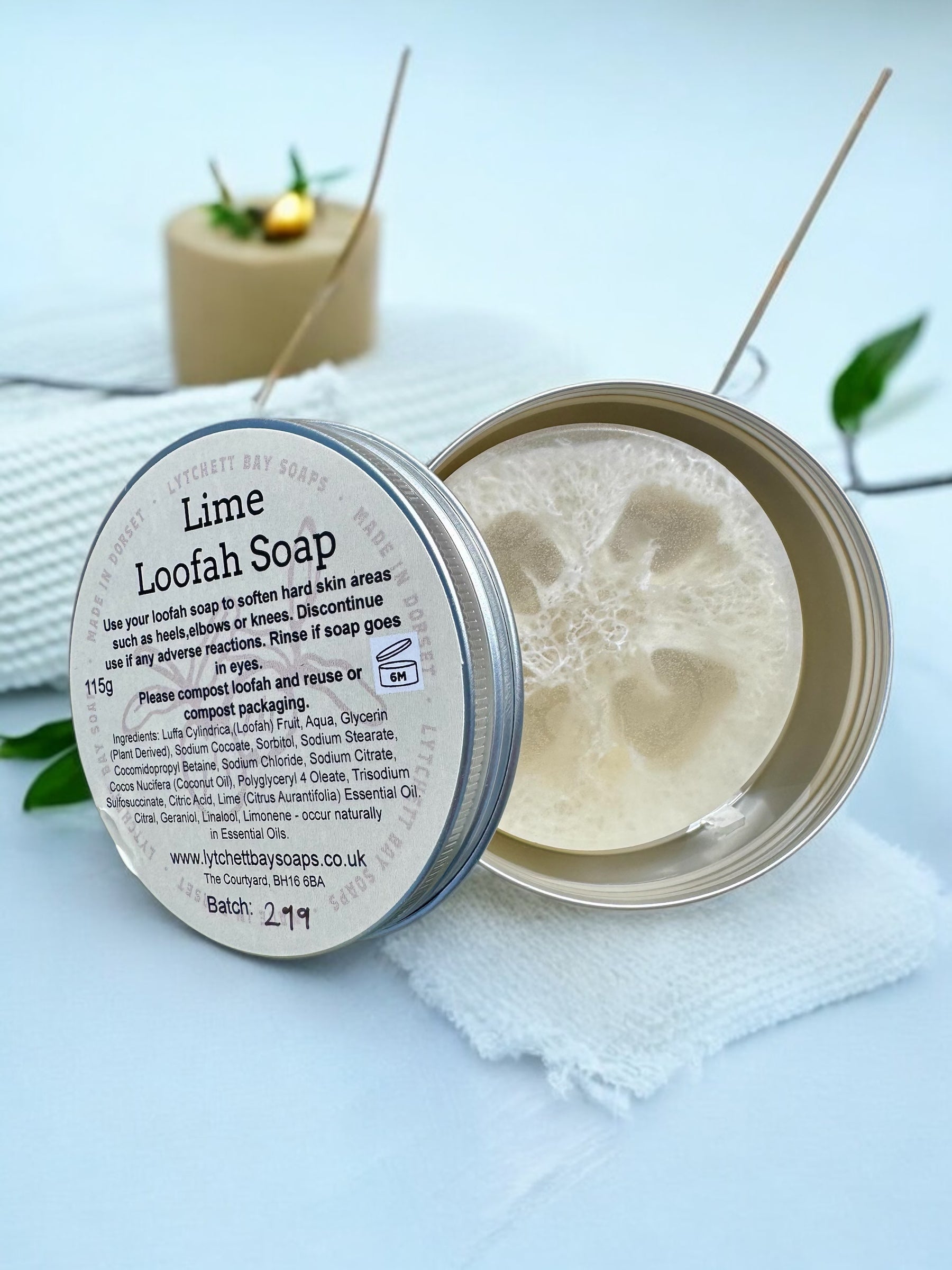 Lime Loofah Soap ~ Natural Skin Softening, exfoliating Soap Bar