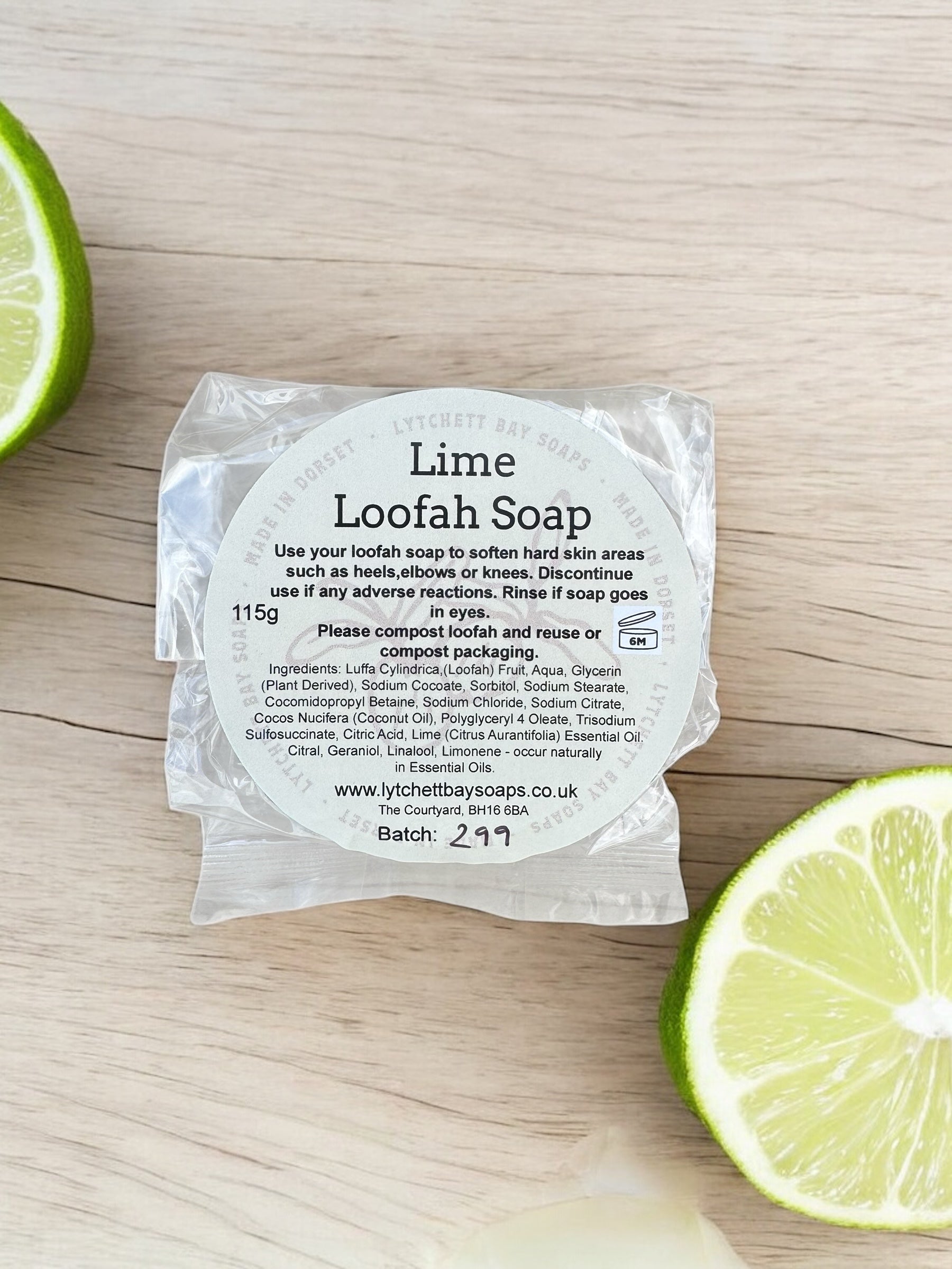 Lime Loofah Soap ~ Natural Skin Softening, exfoliating Soap Bar