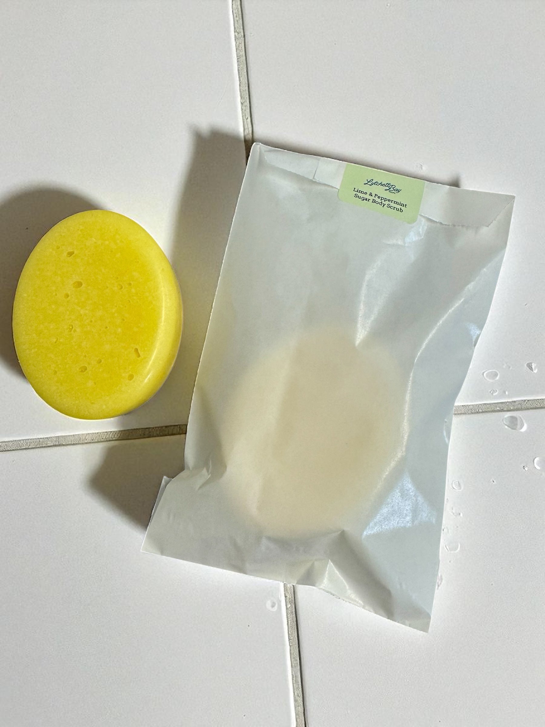Lime and Peppermint Sugar Body Scrub, 100% natural 100g