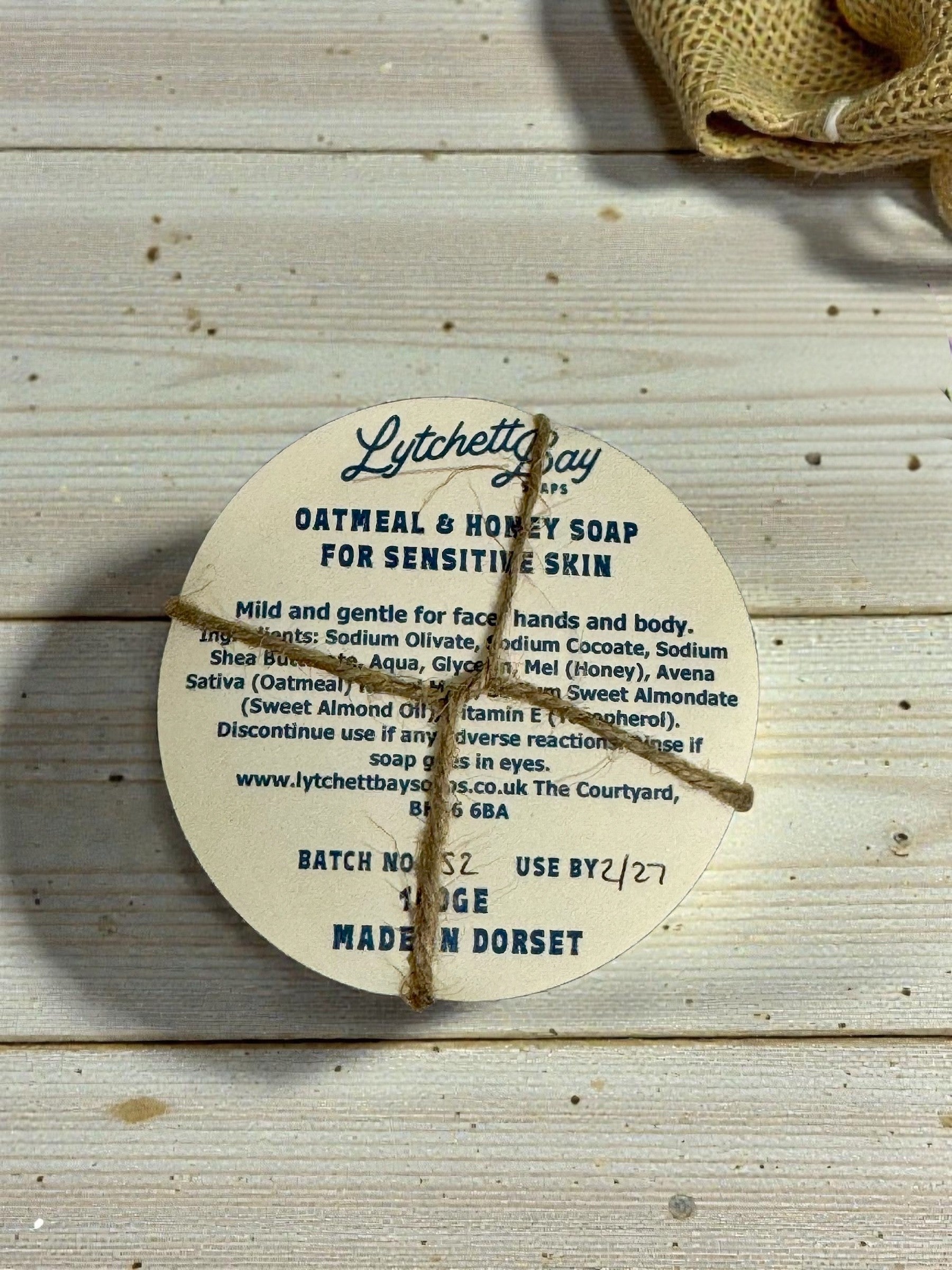 Oatmeal & Honey Soap for Sensitive Skin ~ 100g