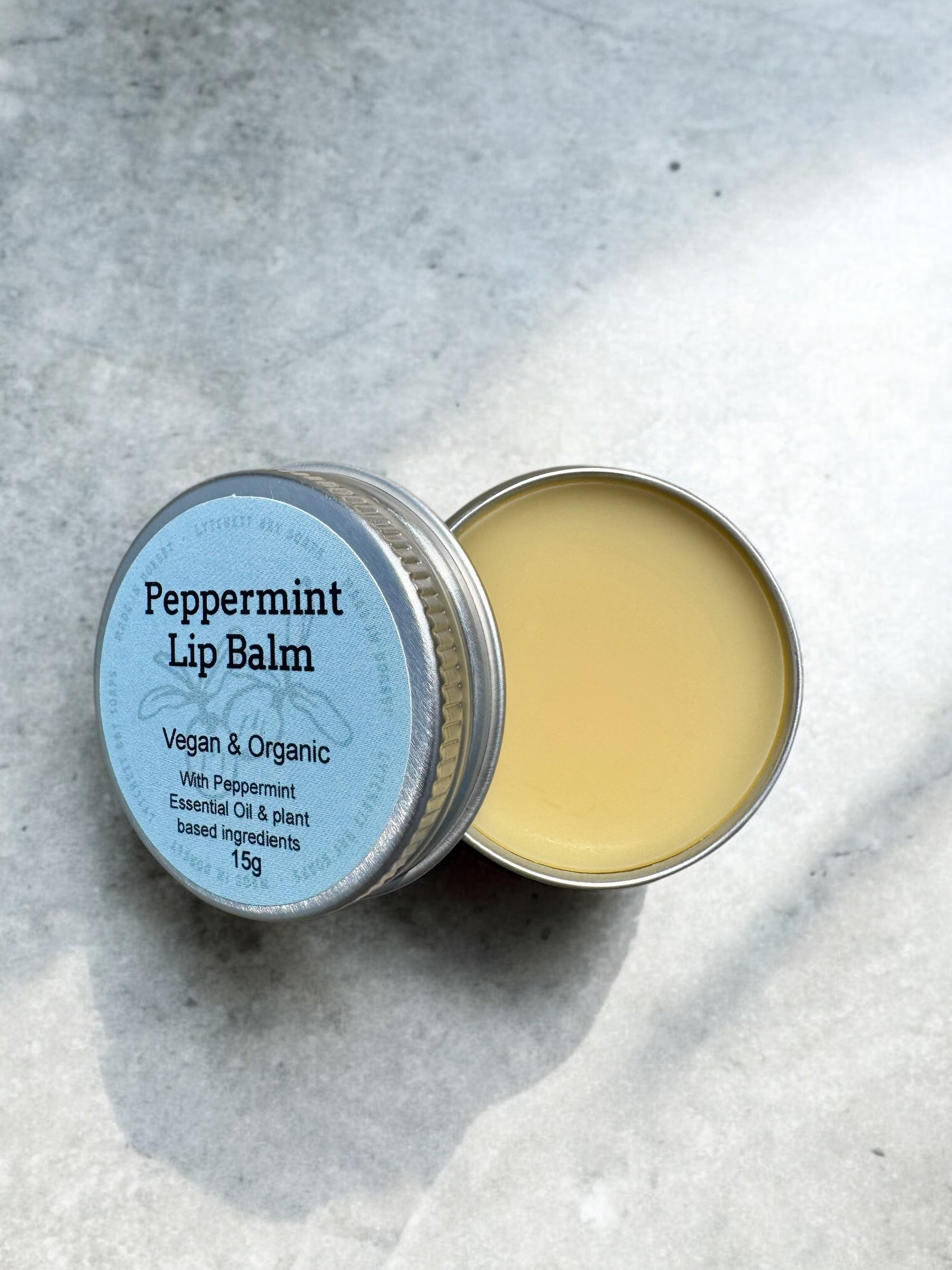Peppermint Vegan and Organic Lip Balm 15g