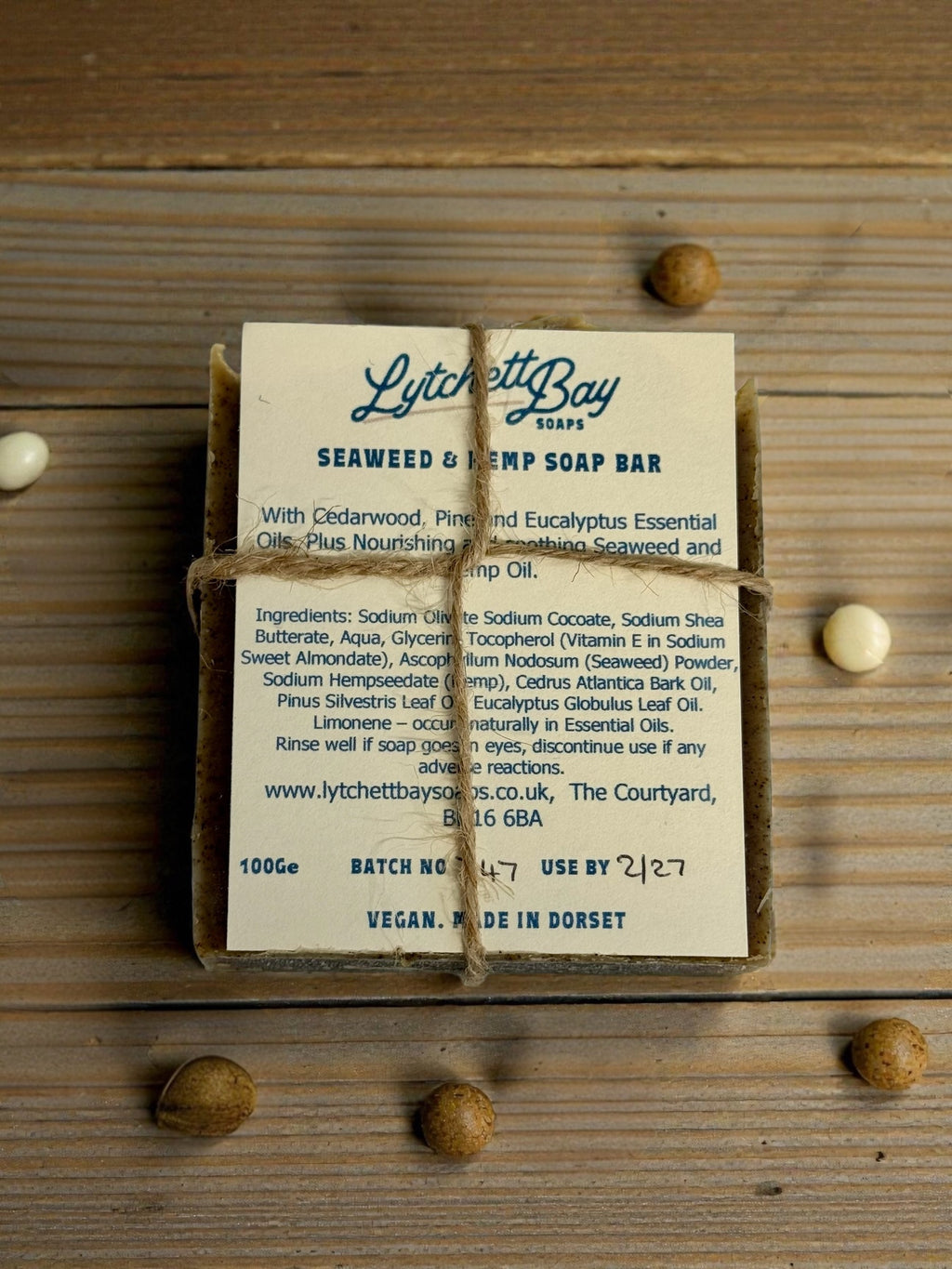 Seaweed and Hemp Soap Bar with Cedar, Pine and Eucalyptus Oils 100g