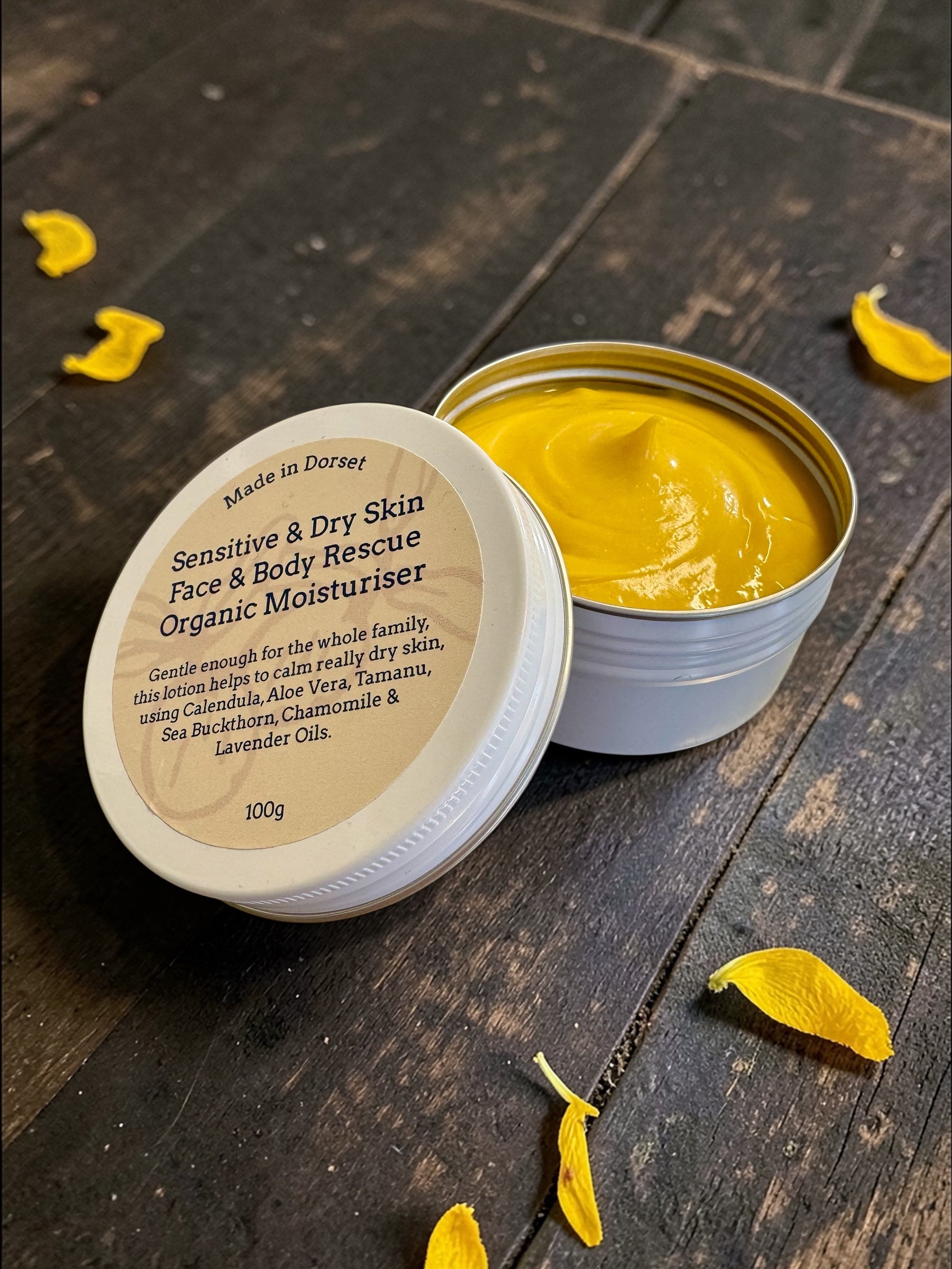 Sensitive & Dry Skin ~ Face & Body Rescue Organic Moisturiser 100g - Vegan