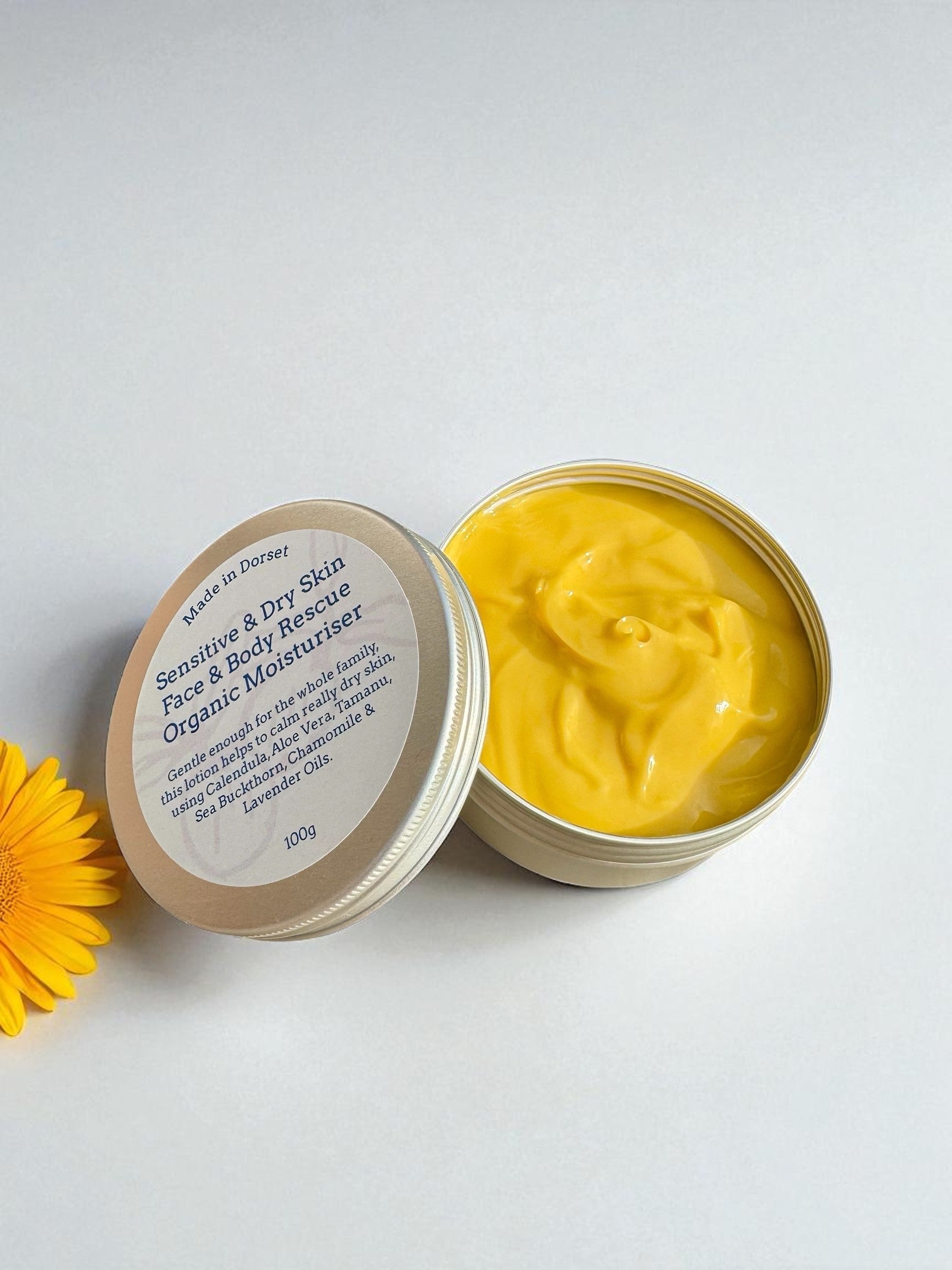 Sensitive & Dry Skin ~ Face & Body Rescue Organic Moisturiser 100g - Vegan